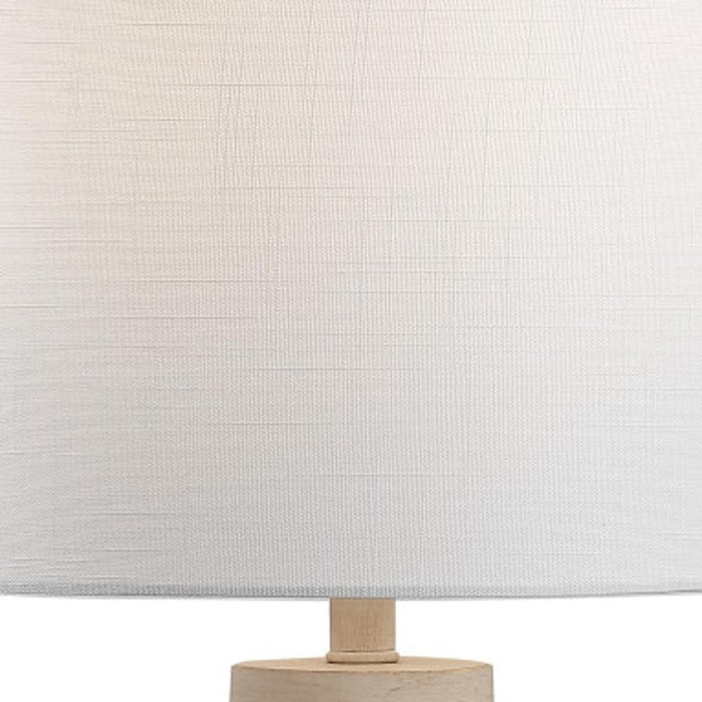 26" Clear Round Table Lamp With Drum Shade