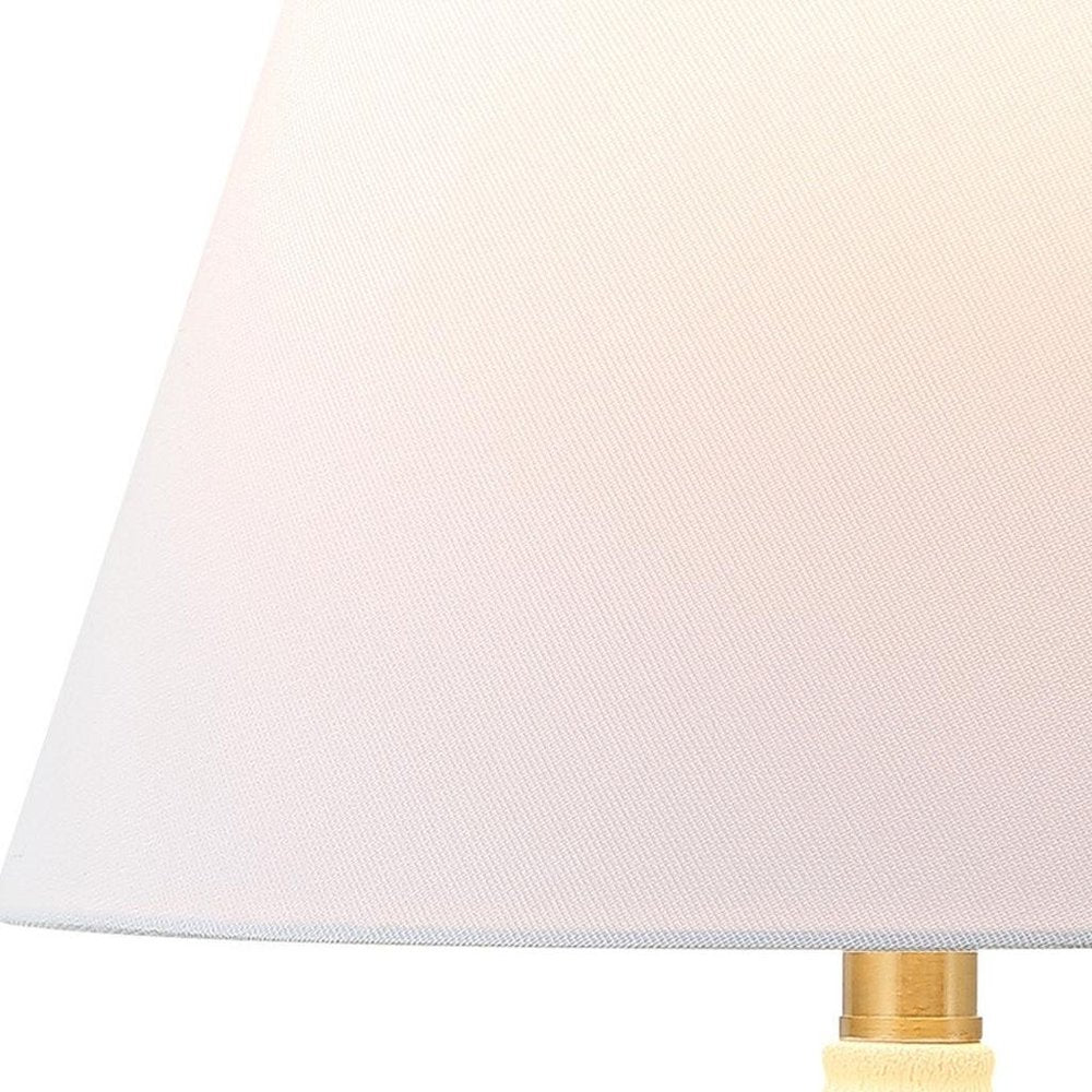 Set of Two 18" Clear Novelty Table Lamps With Cone Shades