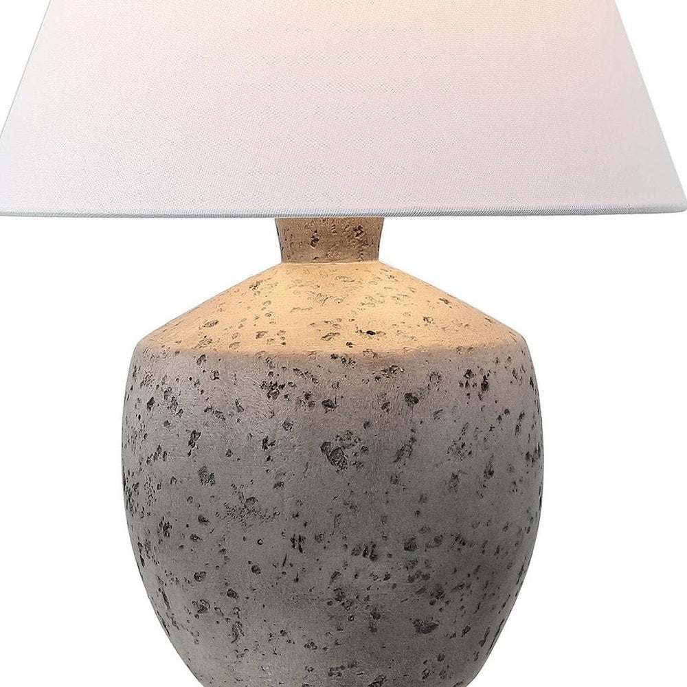 Set of Two 18" Gray Novelty Bedside Lamps With Empire Shades