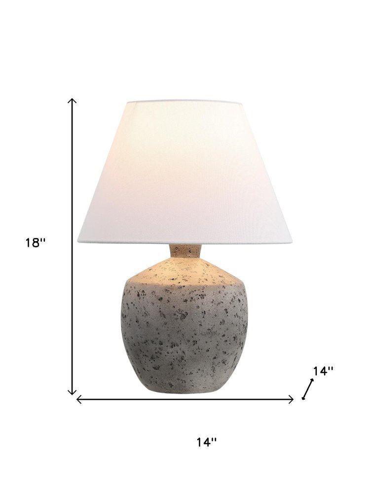 Set of Two 18" Gray Novelty Bedside Lamps With Empire Shades