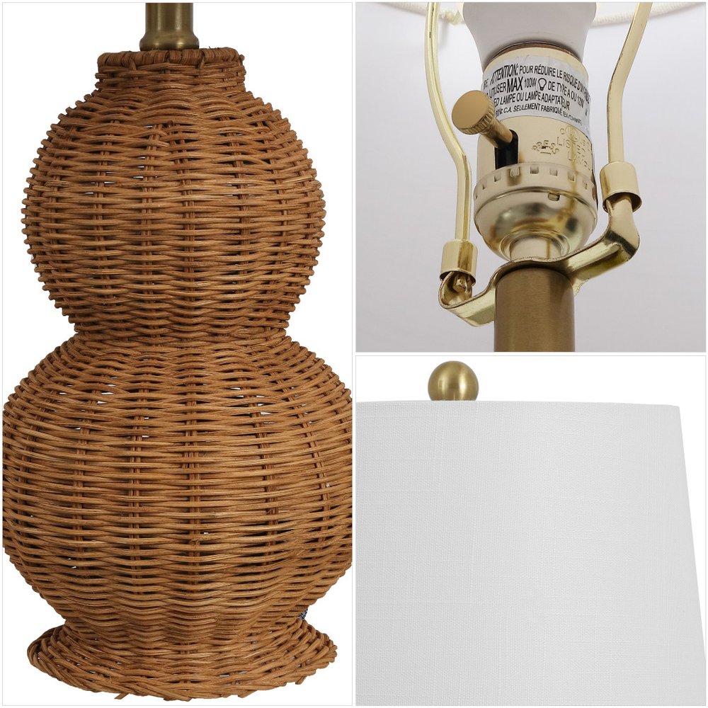 Set of Two 23" Clear Gourd Table Lamps With Empire Shades