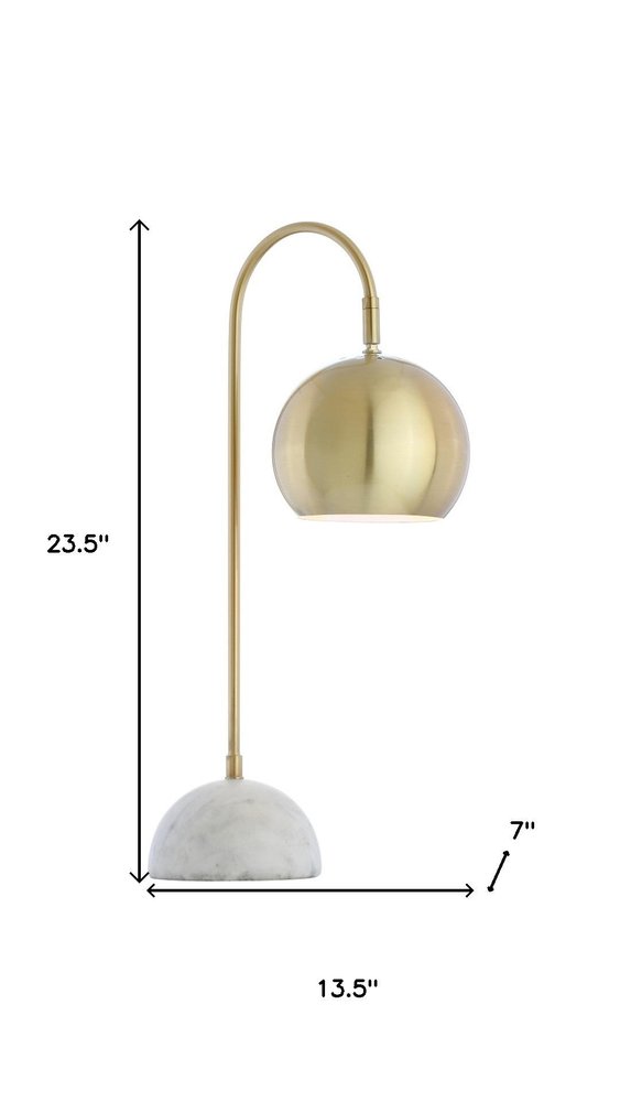 24" White Novelty Table Lamp With Globe Shade