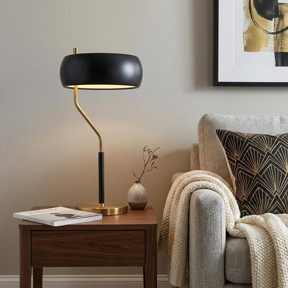 23" Gold Novelty Table Lamp With Globe Shade