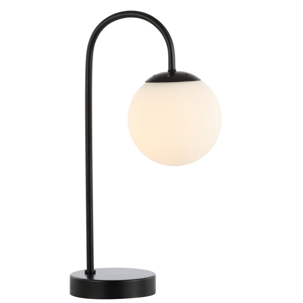 18" Black Globe Arched Lamp With Globe