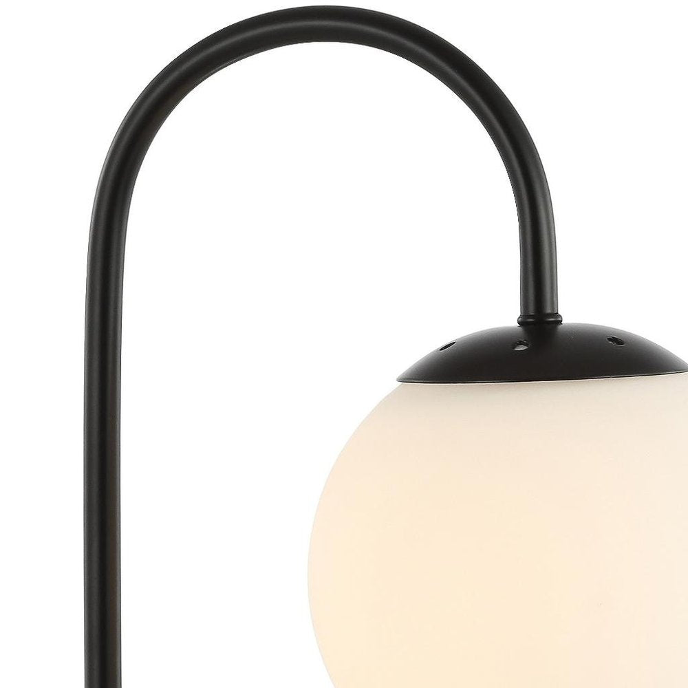 18" Black Globe Arched Lamp With Globe
