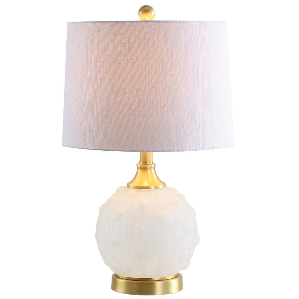22" White And Gold Globe Table Lamp With Drum Shade