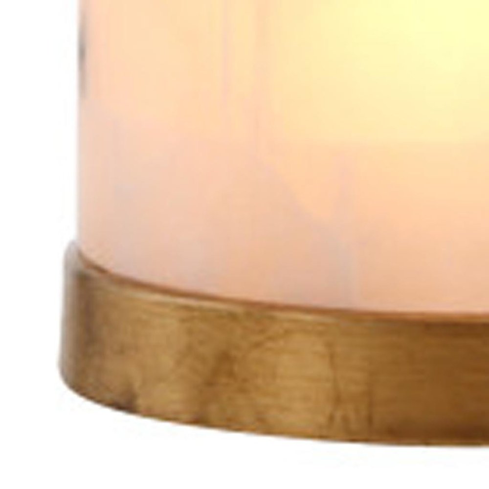 26" White And Gold Table Lamp With Drum Shade