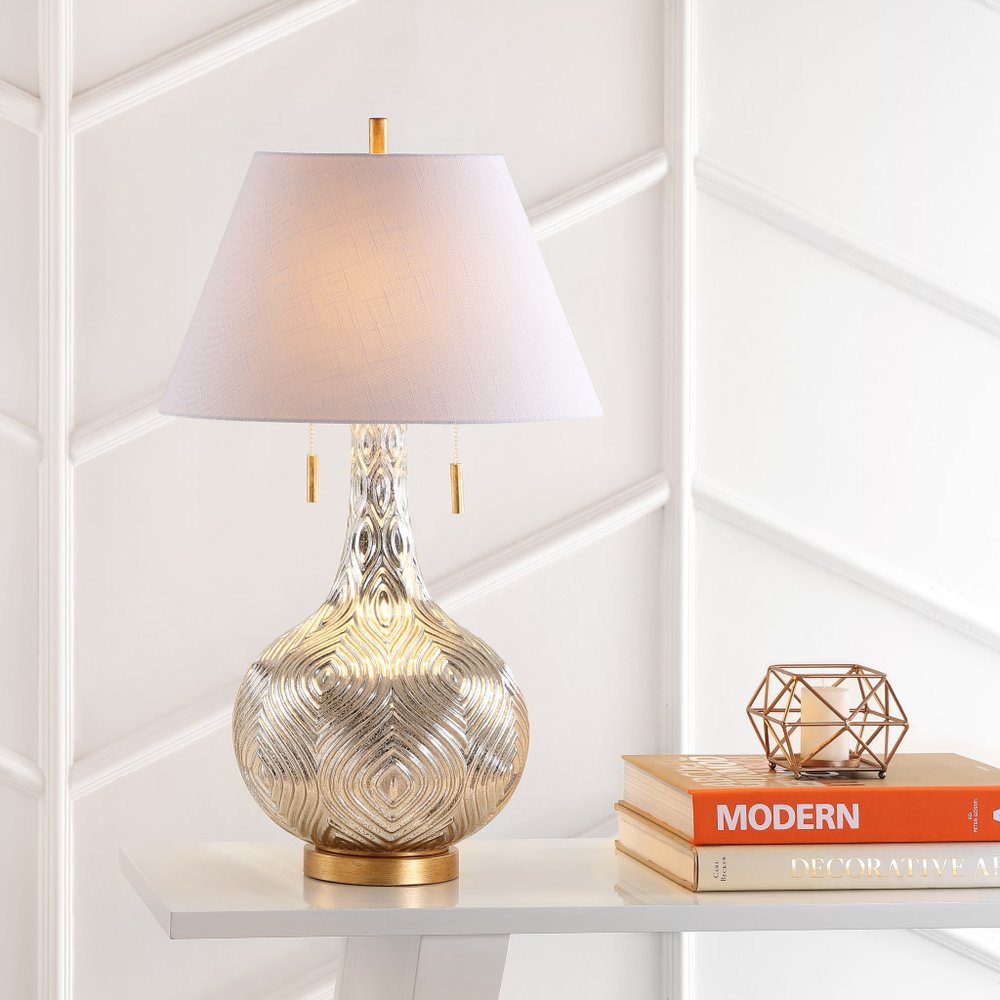 31" Gold Novelty Table Lamp With Globe Shade