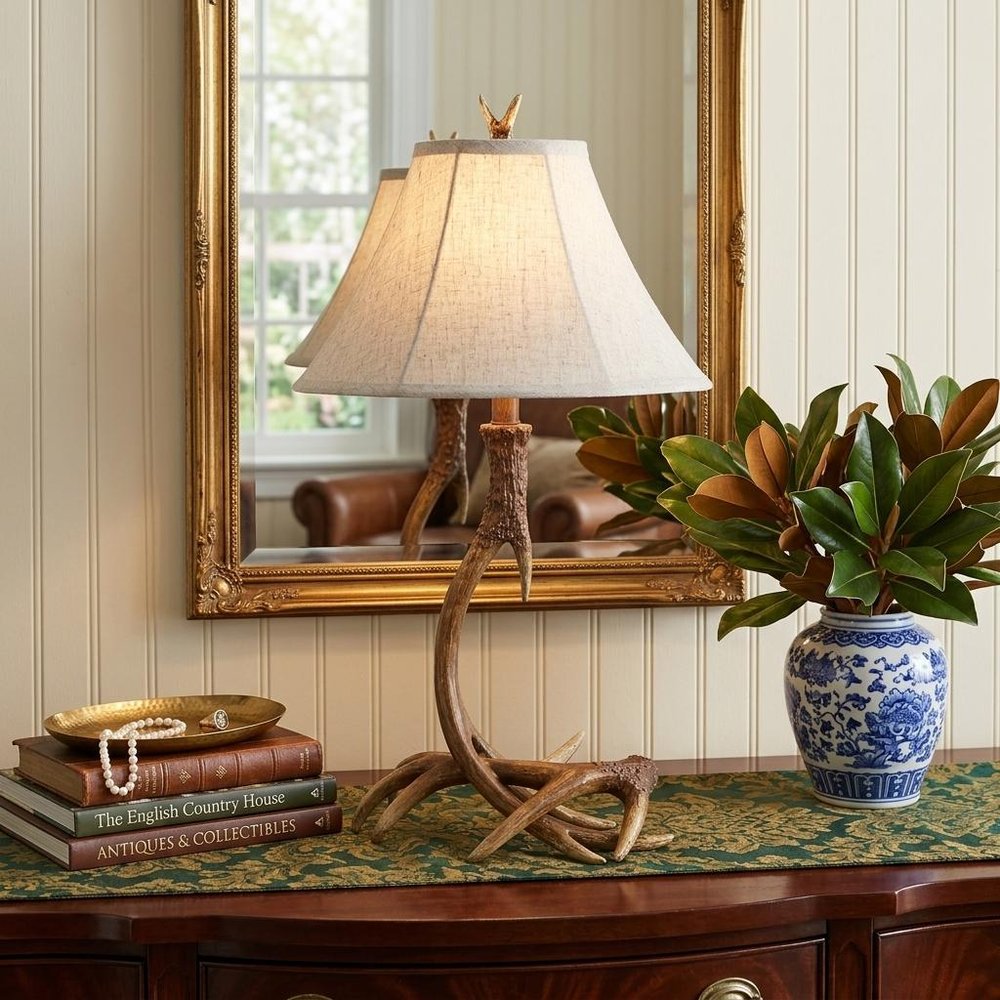 28" Brown Novelty Table Lamp With Globe Shade