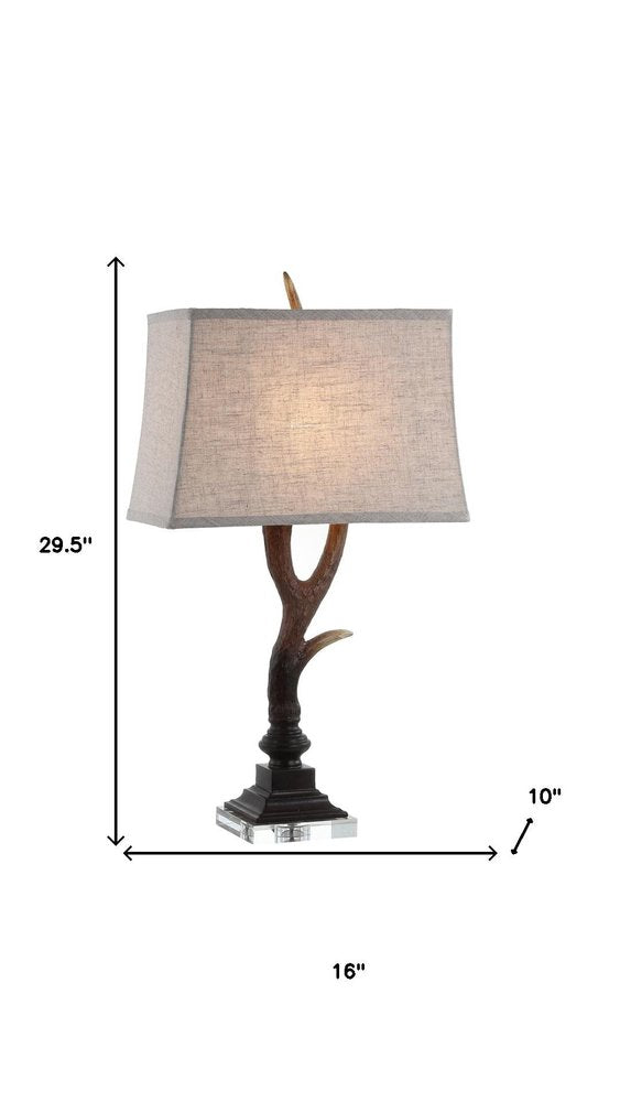 30" Brown And Clear Novelty Table Lamp With Shade