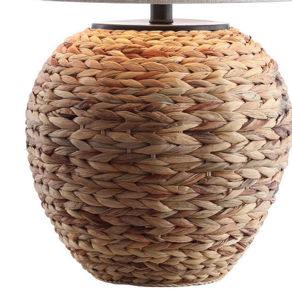 25" Clear Urn Table Lamp With Globe Shade
