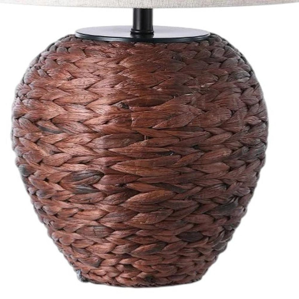 25" Clear Urn Table Lamp With Globe Shade