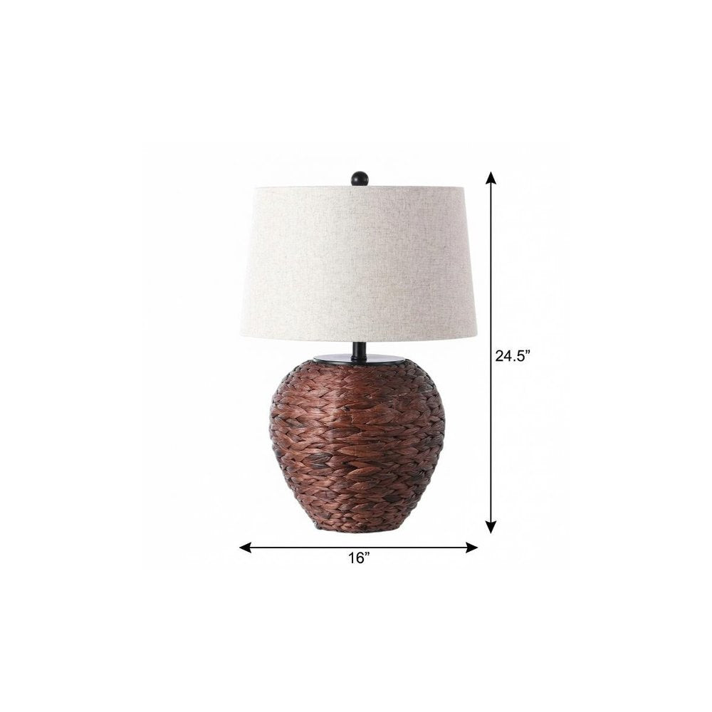 25" Clear Urn Table Lamp With Globe Shade