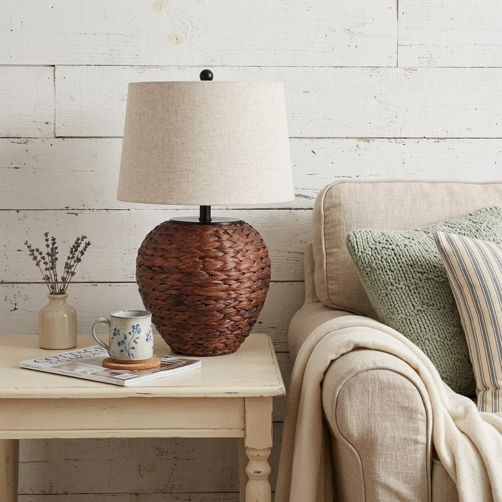 25" Clear Urn Table Lamp With Globe Shade