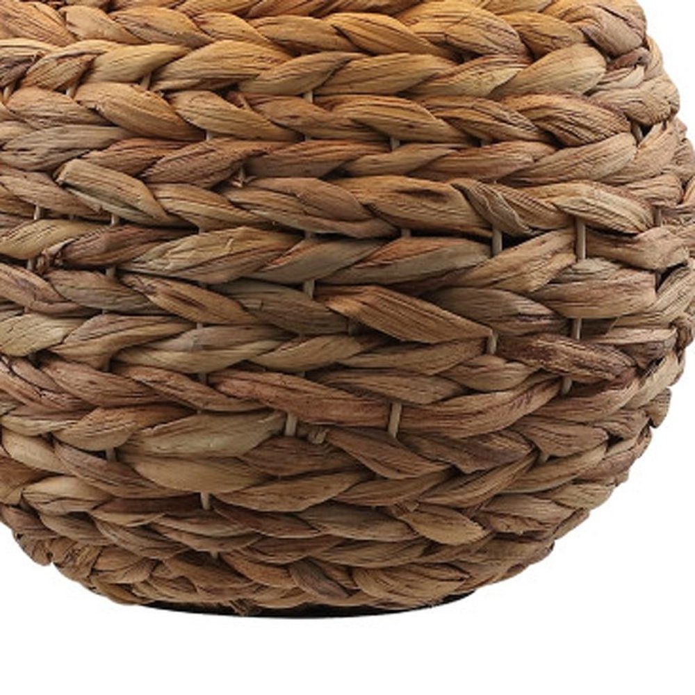22" Clear Round Table Lamp With Drum Shade