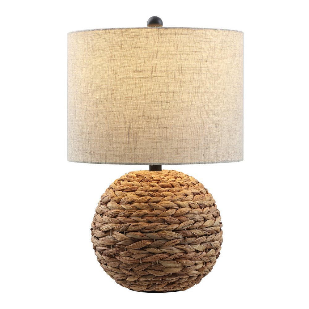 22" Clear Round Table Lamp With Drum Shade