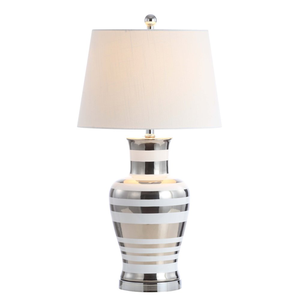 29" Silver Urn Table Lamp With Empire Shade