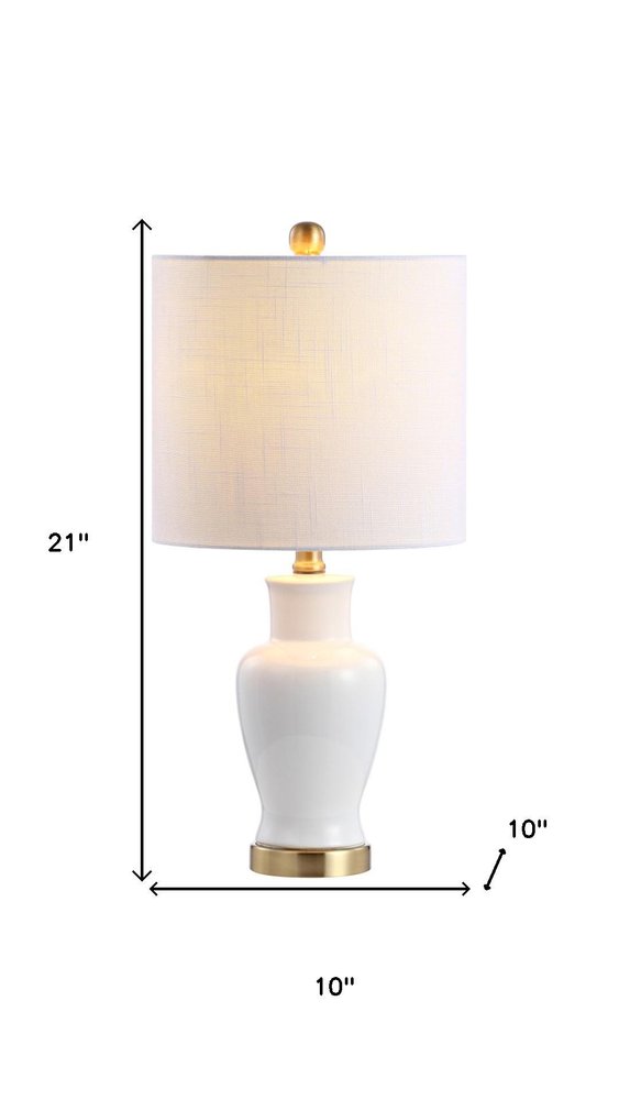 21" Gold Urn Table Lamp With Drum Shade