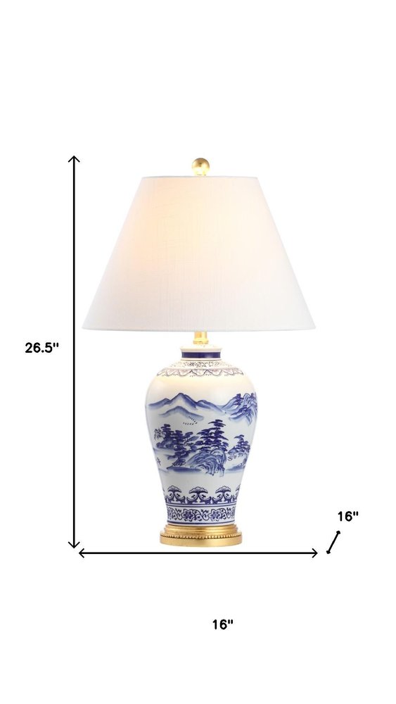 27" Gold Novelty Table Lamp With Empire Shade