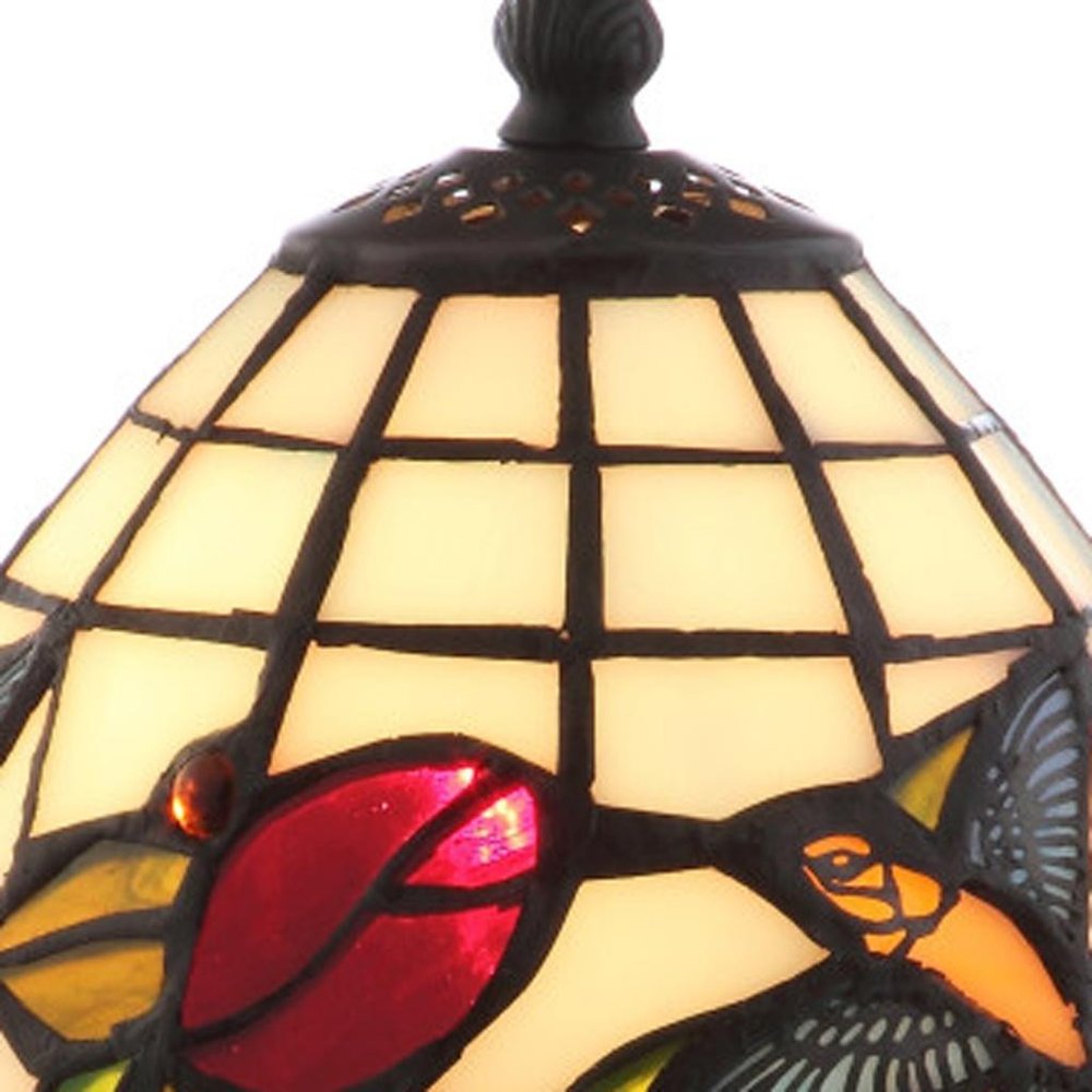 12" Bronze Birds Novelty Tiffany Lamp With Bell Shade