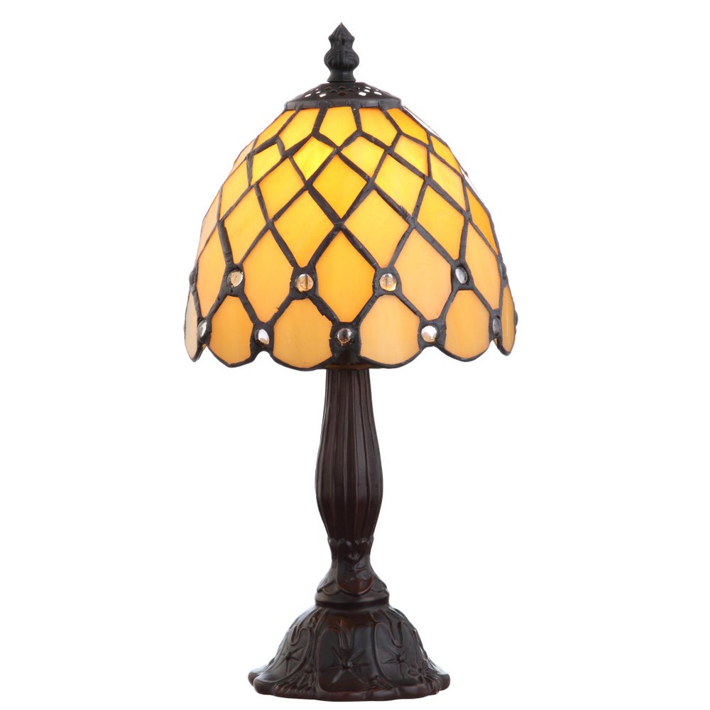 13" Bronze Novelty Tiffany Lamp With Bell Shade