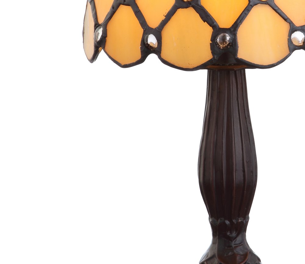 13" Bronze Novelty Tiffany Lamp With Bell Shade