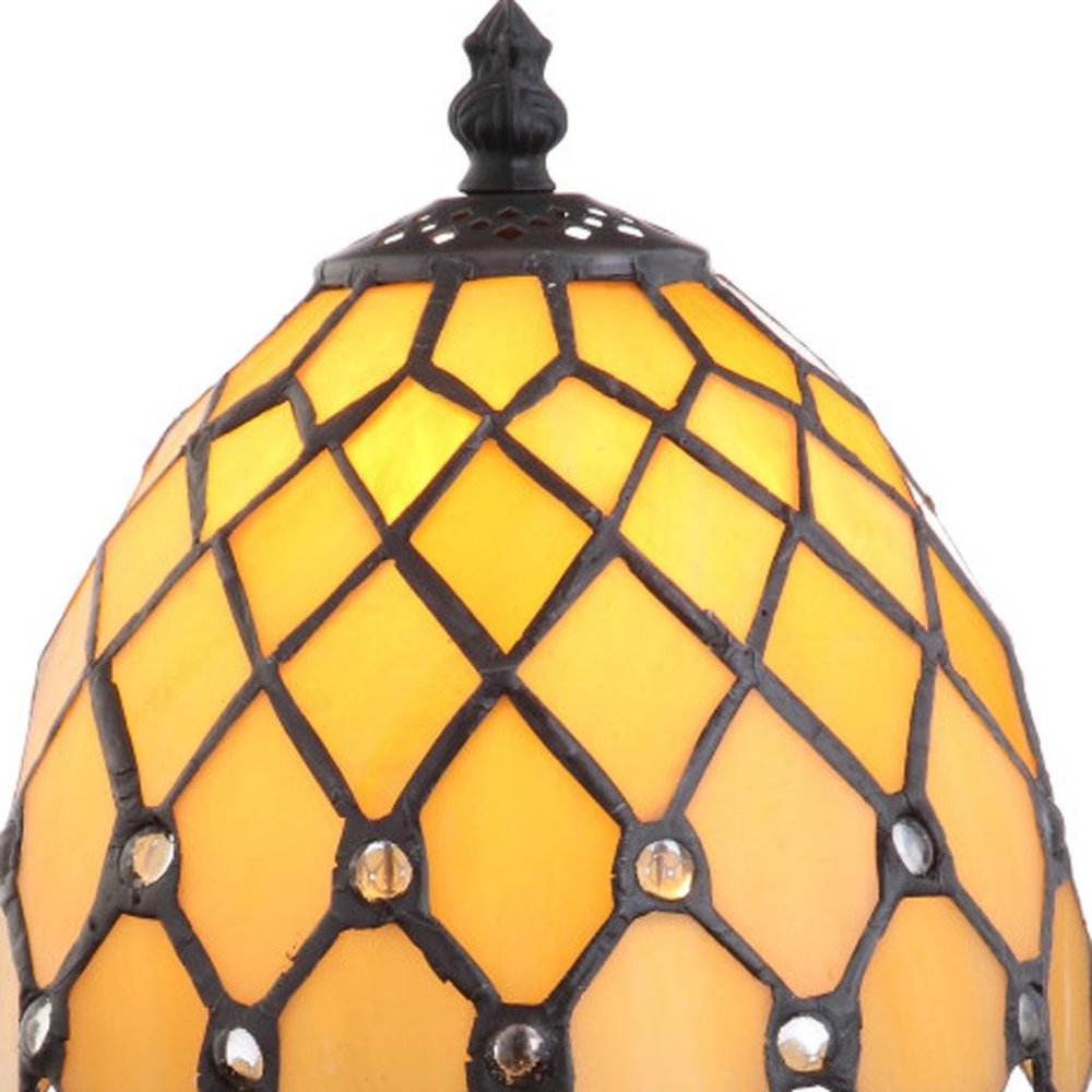 13" Bronze Novelty Tiffany Lamp With Bell Shade