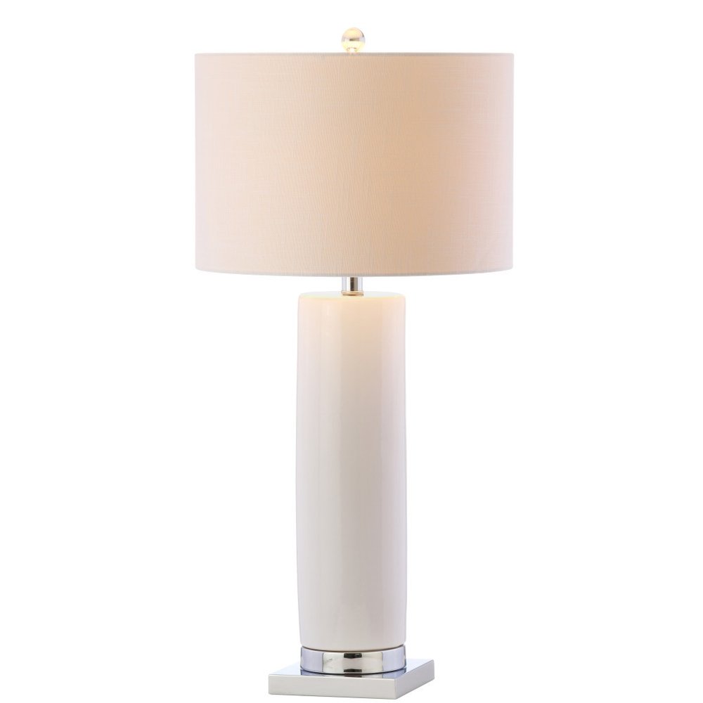 32" Silver Novelty Table Lamp With Drum Shade