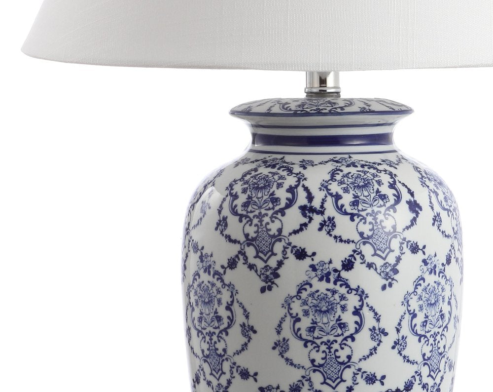26" White Novelty Table Lamp With Globe Shade