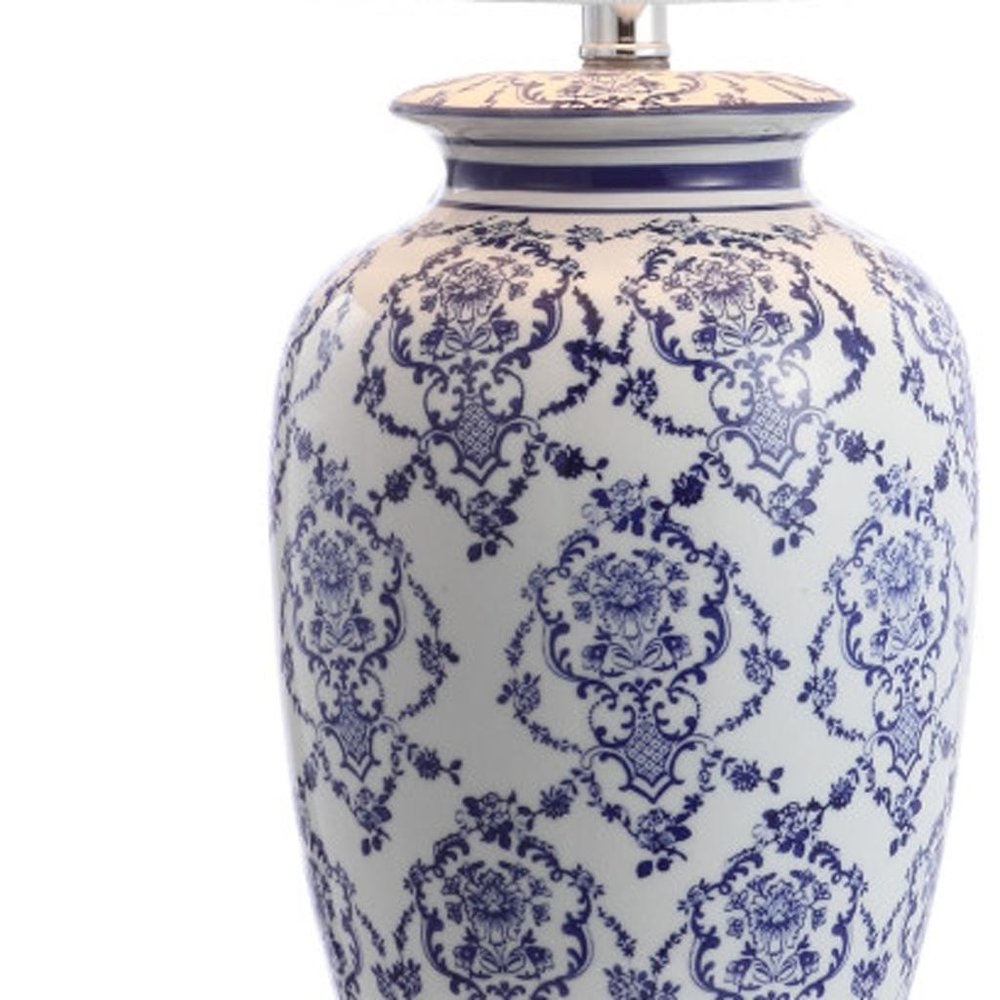 26" White Novelty Table Lamp With Globe Shade