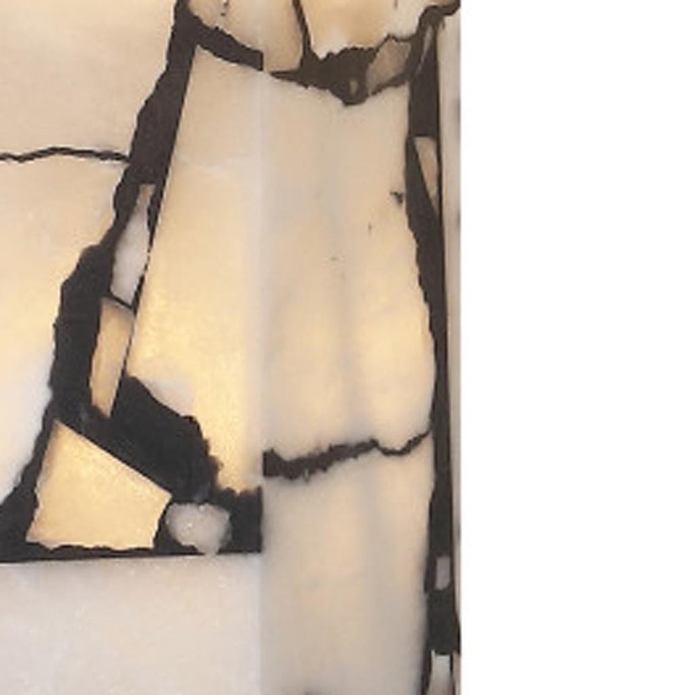 24" Black And White Table Lamp With Drum Shade