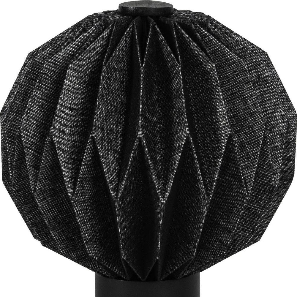 11" Black Geometric Table Lamp With Globe Shade