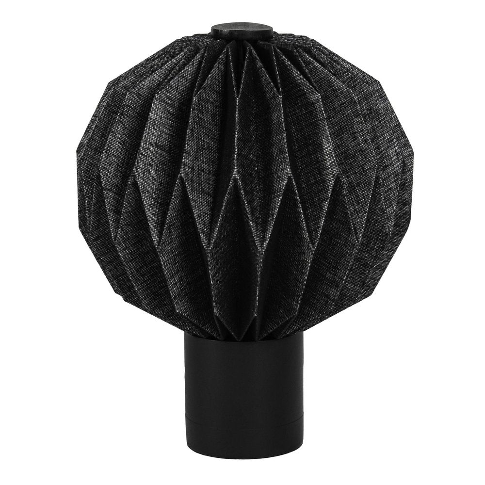 11" Black Geometric Table Lamp With Globe Shade