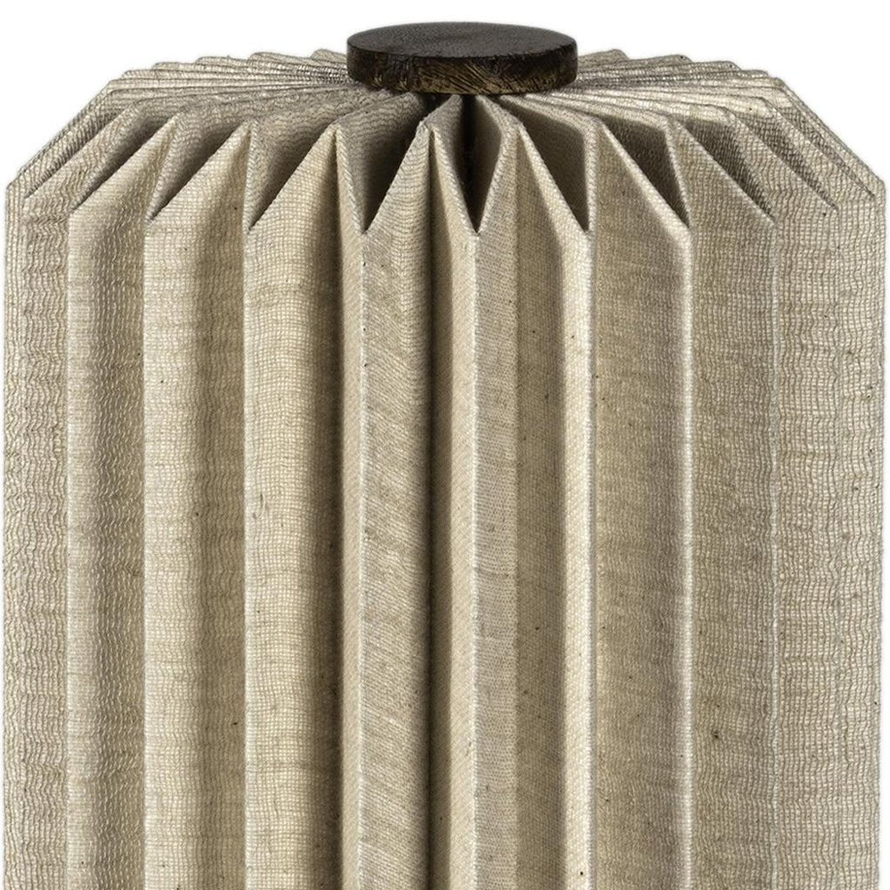 16" Natural Geometric Bedside Lamp With Cylinder Shade