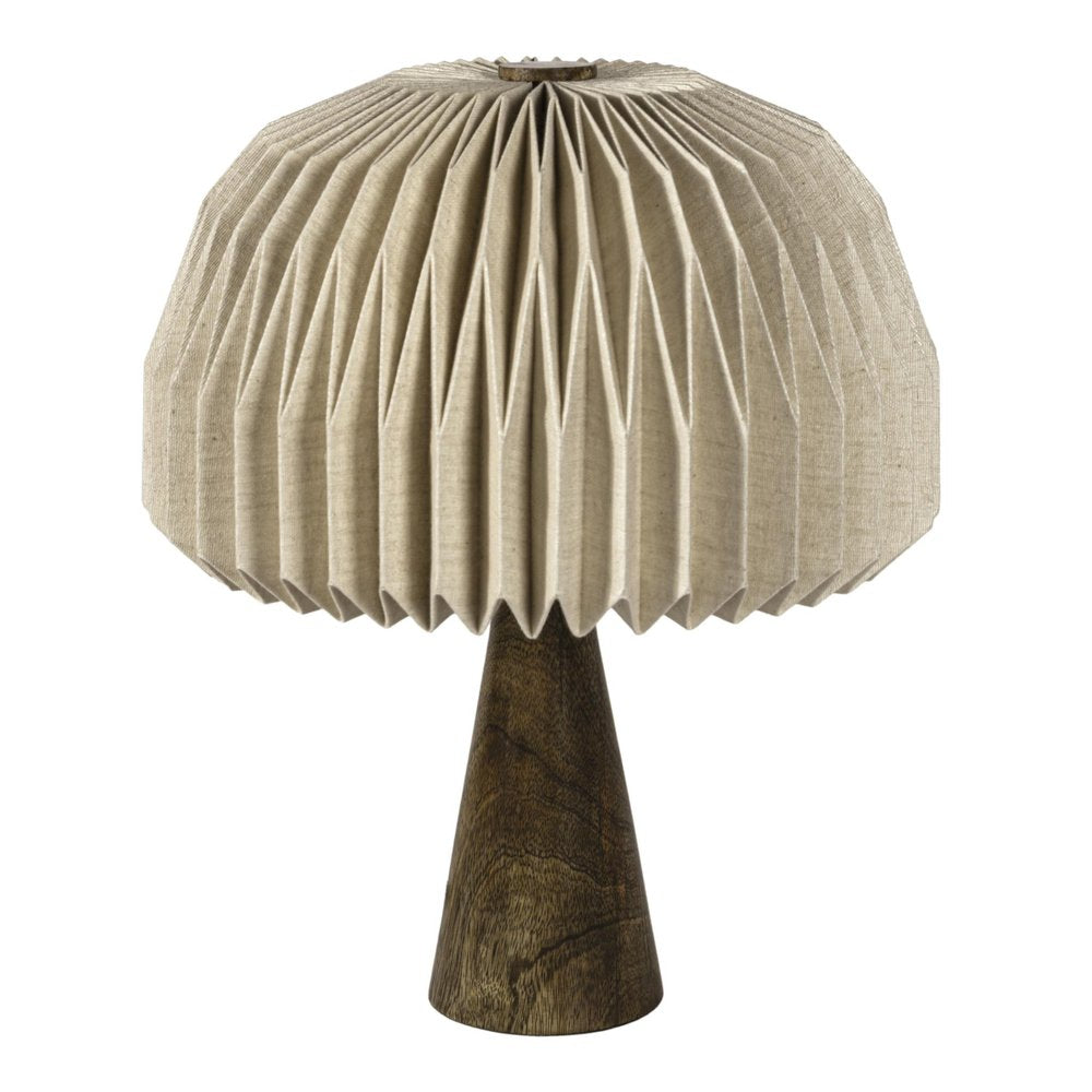 16" Natural Geometric Table Lamp With Dome Shade