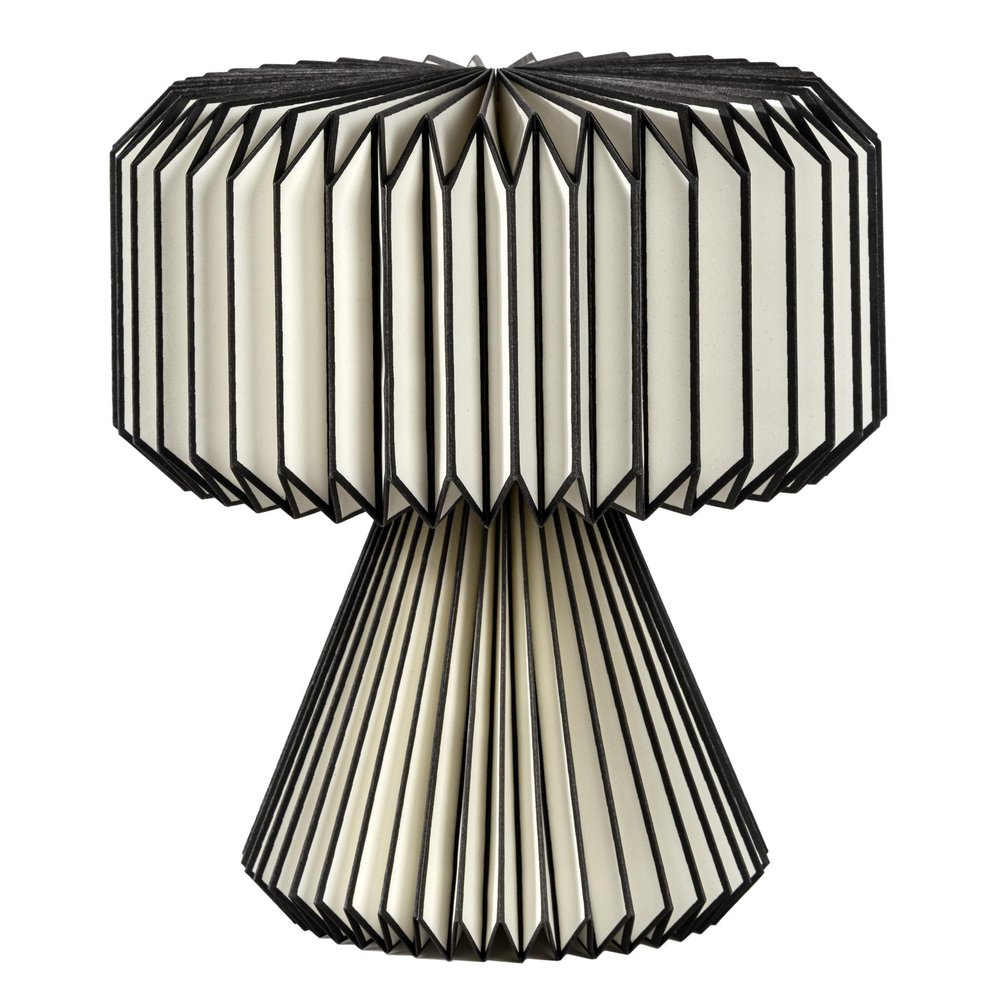 13" Clear Geometric Table Lamp With Cylinder Shade