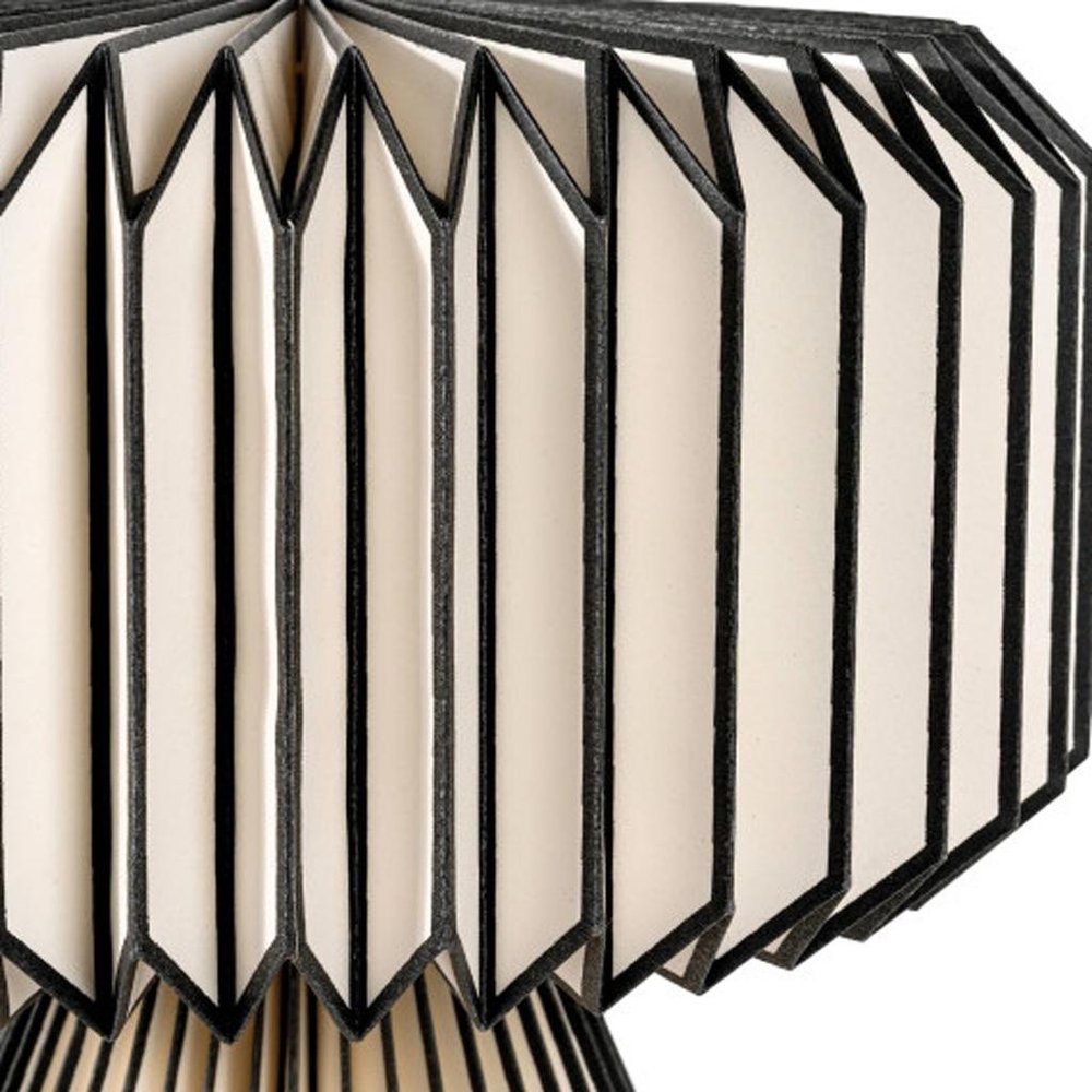 13" Clear Geometric Table Lamp With Cylinder Shade