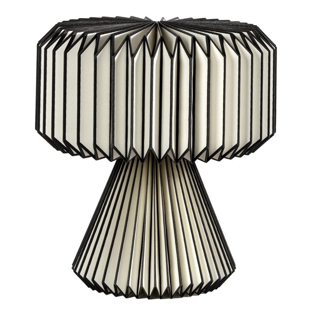 13" Clear Geometric Table Lamp With Cylinder Shade