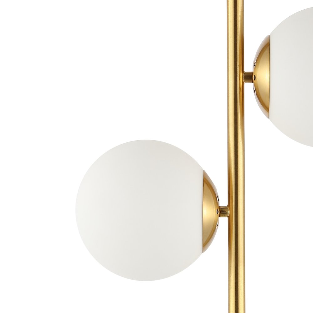 28" White Table Lamp With Globe Shade