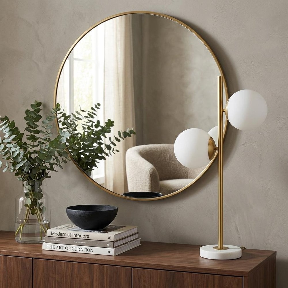 28" White Table Lamp With Globe Shade