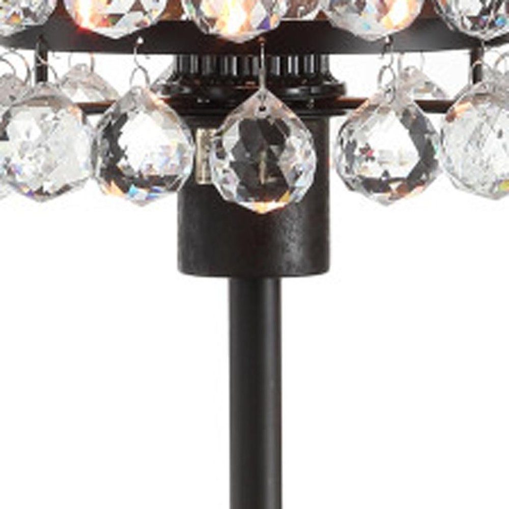 25" Bronze Lantern Table Lamp With Drum
