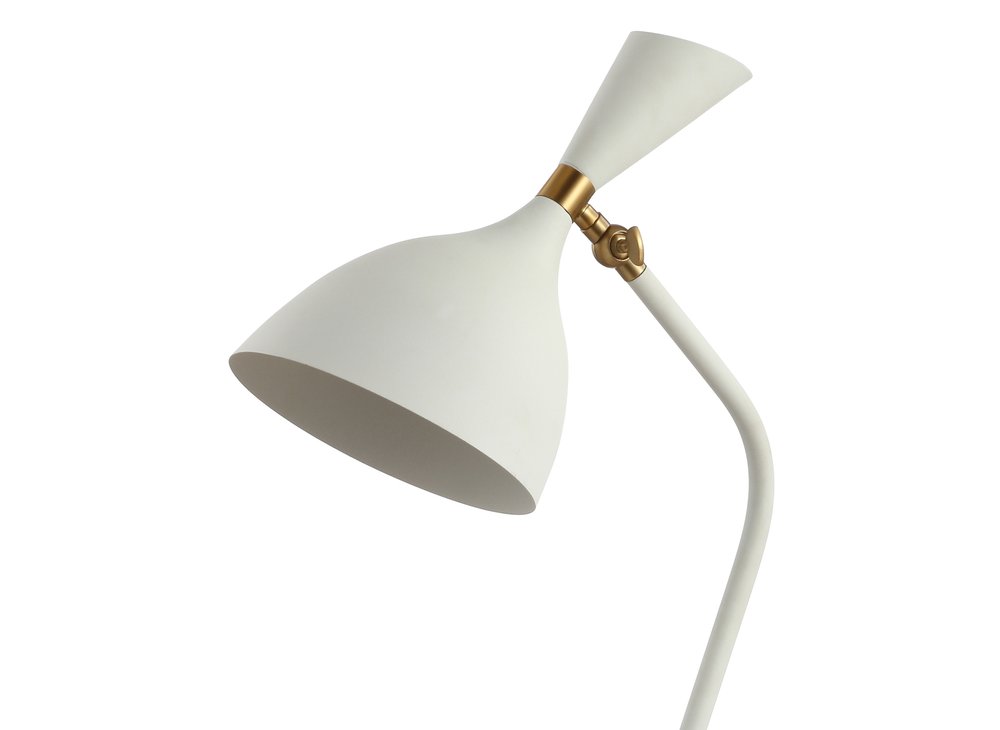 22" White Table Lamp With Bell Shade