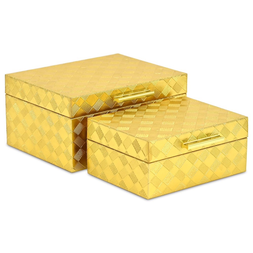5" Gold Hand Painted Decorative Box