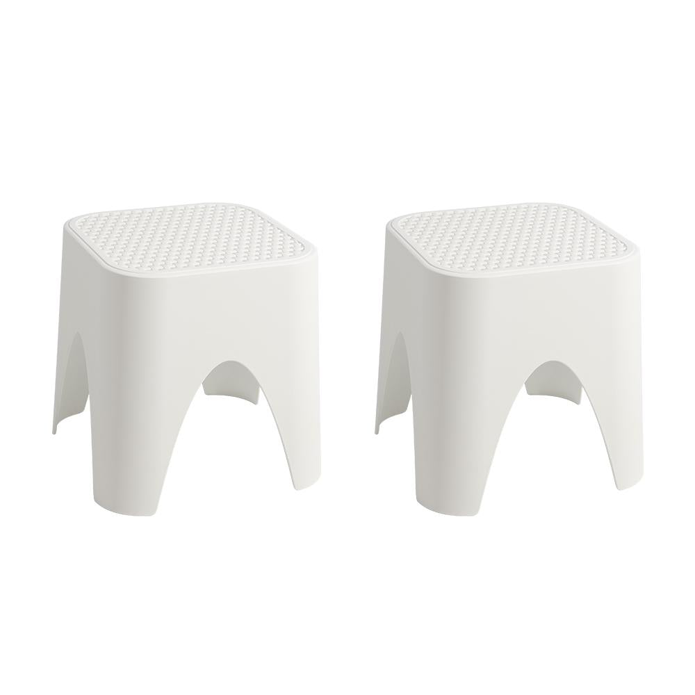 15" Plastic Outdoor Footstool Ottoman