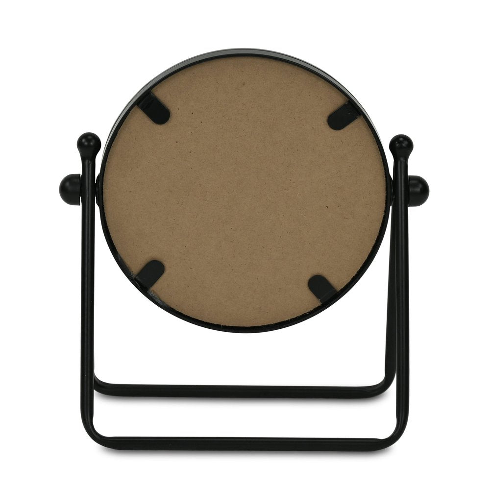 10" Black Metal Round Framed Adjustable Makeup Shaving Tabletop Mirror