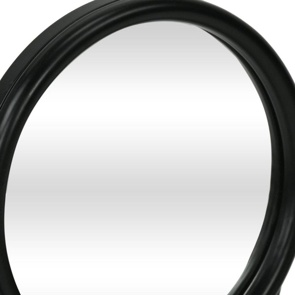 10" Black Metal Round Framed Adjustable Makeup Shaving Tabletop Mirror