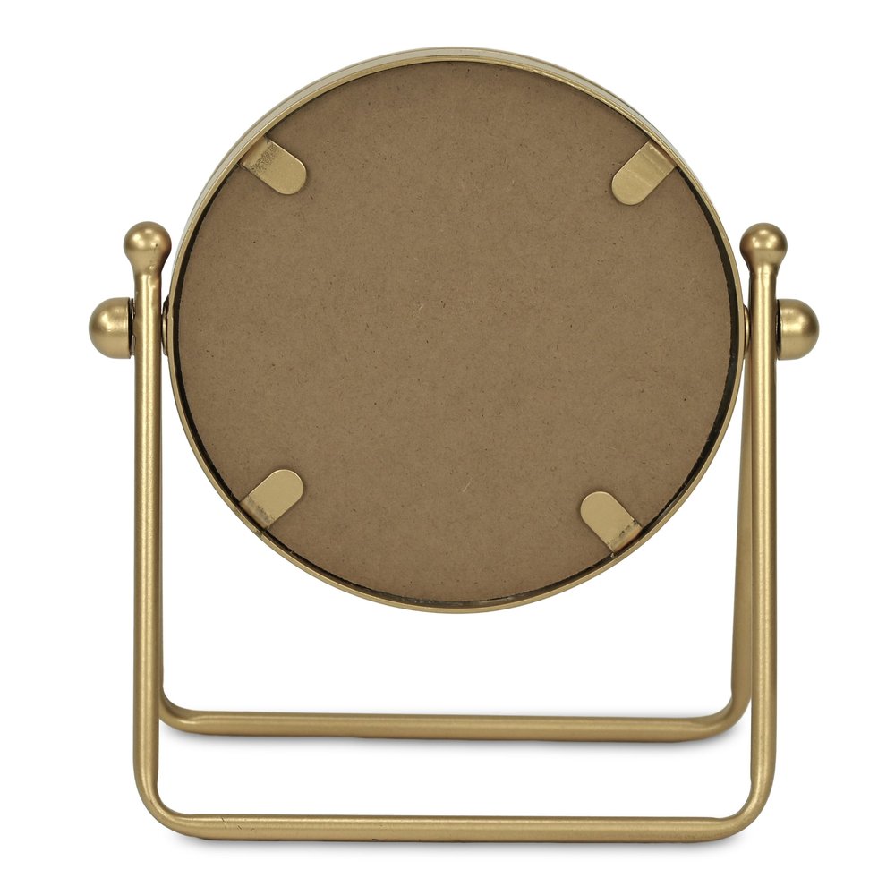 10" Gold Metal Round Tilting Framed Makeup Shaving Tabletop Mirror