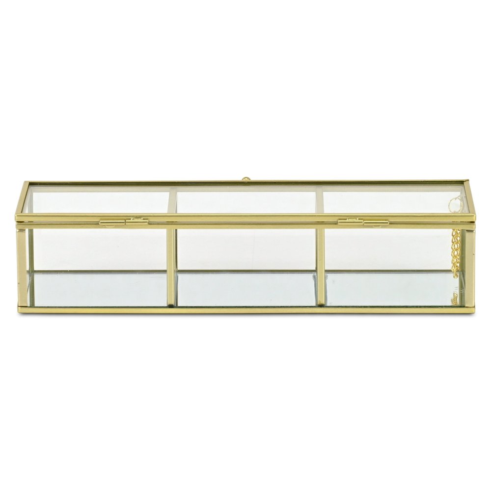 2" Gold Glass Hand Painted Decorative Box
