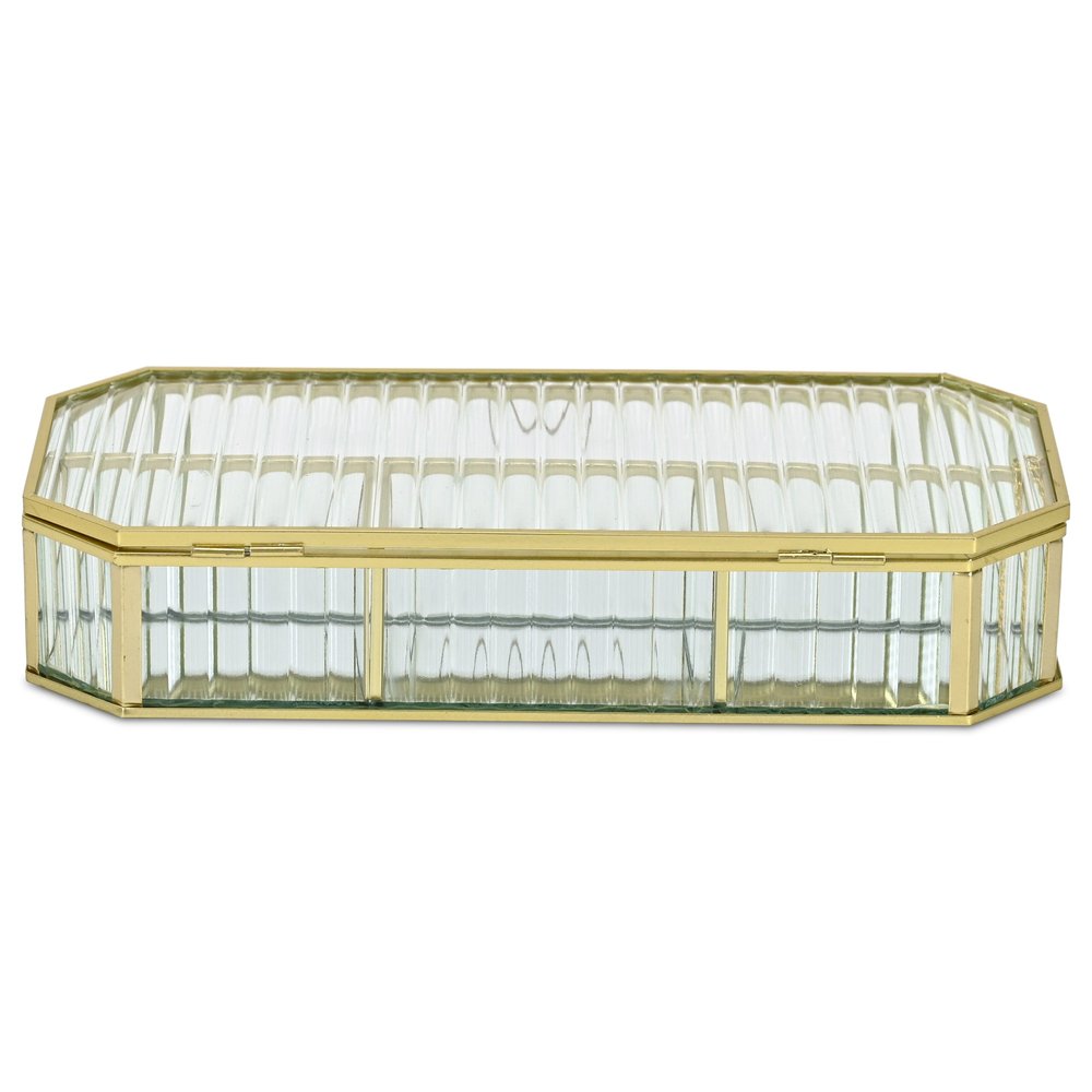 2" Gold Glass Hand Painted Decorative Box