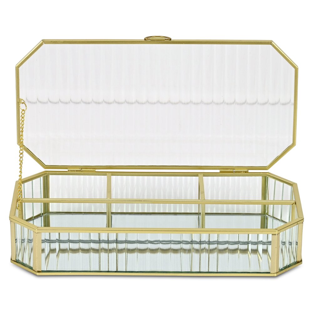 2" Gold Glass Hand Painted Decorative Box